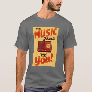 Camiseta Retro Advertising Sign, Vintage Music, Old School
