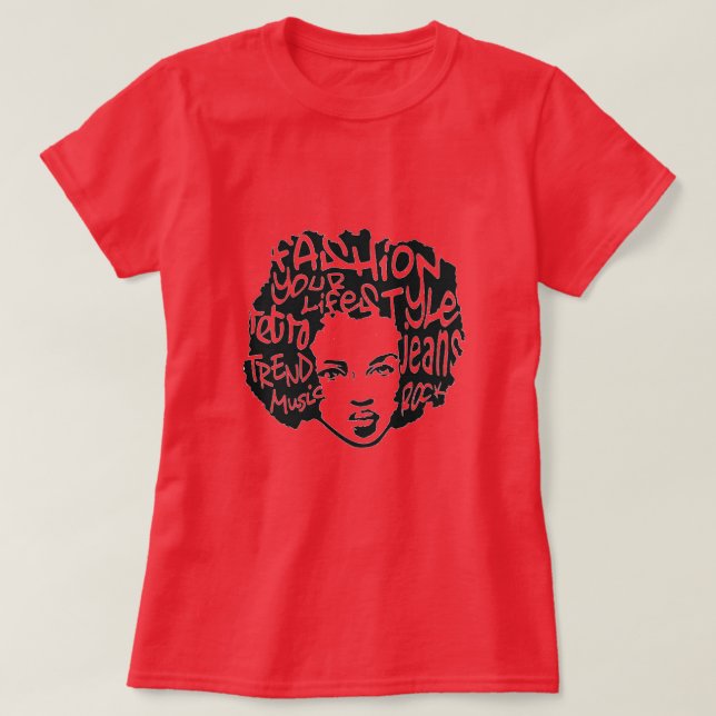Camiseta Retro Afro (Diseño del anverso)