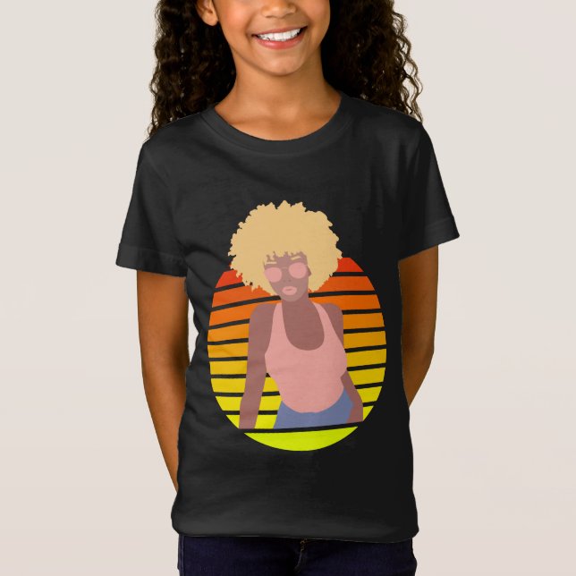 CAMISETA RETRO AFRO QUEEN - REINA AFROAMERICANA (Anverso)