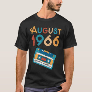 Camiseta Retro Agosto 1966 55º cumpleaños 55 años