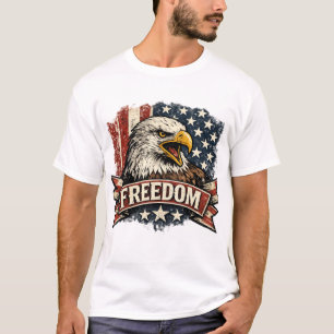 Camiseta Retro Águila Calva Libertad Patriota Vi