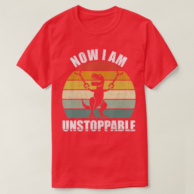 Camiseta Retro Ahora Soy Imparable Gracioso TRex Regalos Vi (Diseño del anverso)