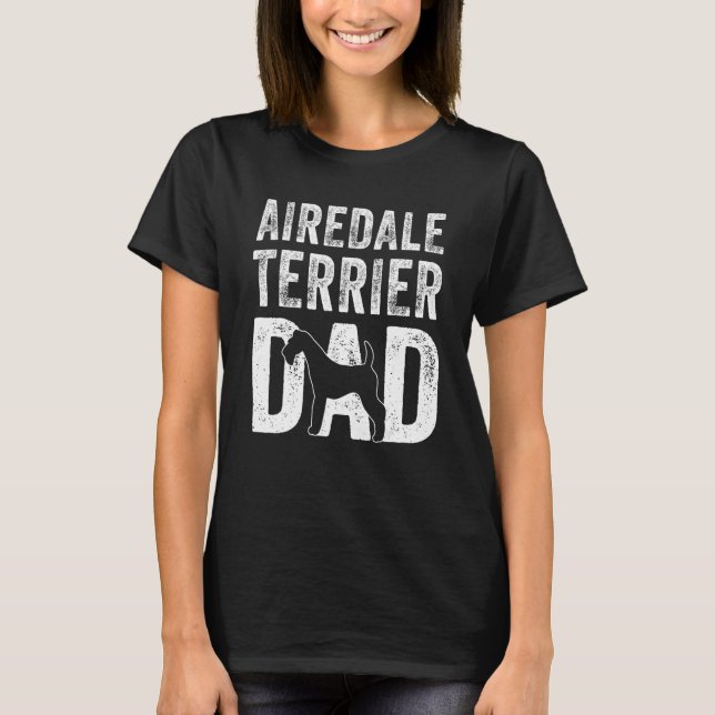 Camiseta Retro Airedale Terrier Dad Papa Father s Day Dog S (Anverso)