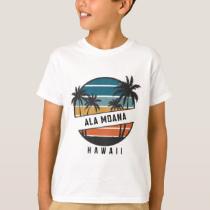 Camiseta Retro Ala Moana Playa Hawaii Tabla de Surf Surfing