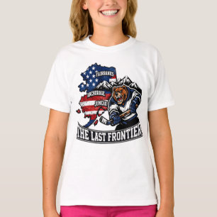 Camiseta Retro Alaska La Última Frontera Mapa de Oso de Hoc