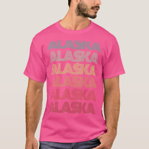 Camiseta Retro Alaska Word Home Roots Anchorage Groovy Vaca