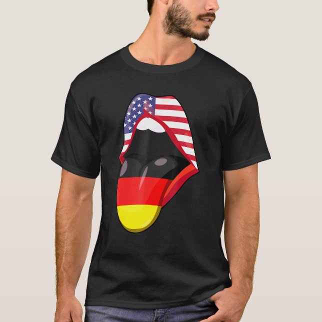 Camiseta Retro Alemán Roots American Grops Flag USA Ge (Anverso)
