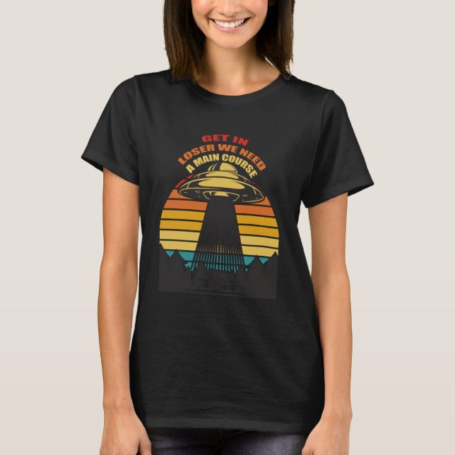Camiseta Retro Alien de secuestro de OVNI (Anverso)