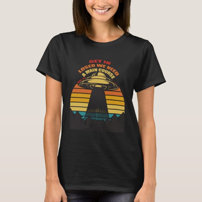 Camiseta Retro Alien de secuestro de OVNI (Anverso)