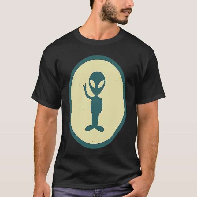 Camiseta Retro Alien Vintage UFO (Anverso)