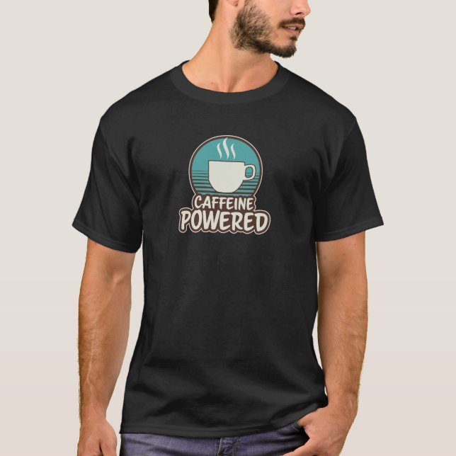 Camiseta Retro Alimentada Por Cafeína (Anverso)