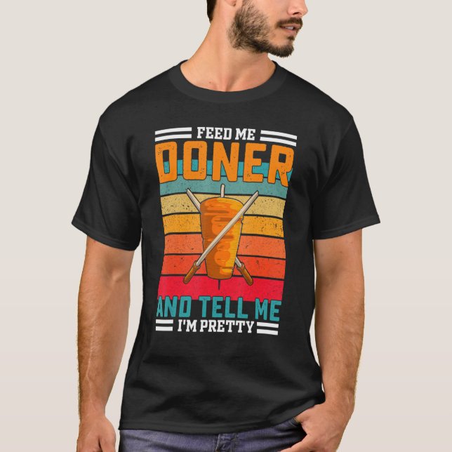 Camiseta Retro alimentarme diciendo graciosamente - kebab t (Anverso)