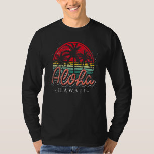Camiseta Retro Aloha Hawaiian Palm Trees Verano Tropical Ha