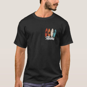 Camiseta Retro Aloha Surfboard Palm Tree Tropical Hawaii Su