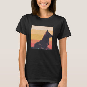 Camiseta Retro Alsacia Raza Atardecer Estética Sheph Alemán