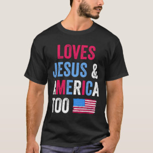 Camiseta Retro Ama A Jesús Y A Estados Unidos Hasta El 4 De