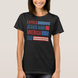 Camiseta Retro ama a Jesús y Estados Unidos a Dios Cristian