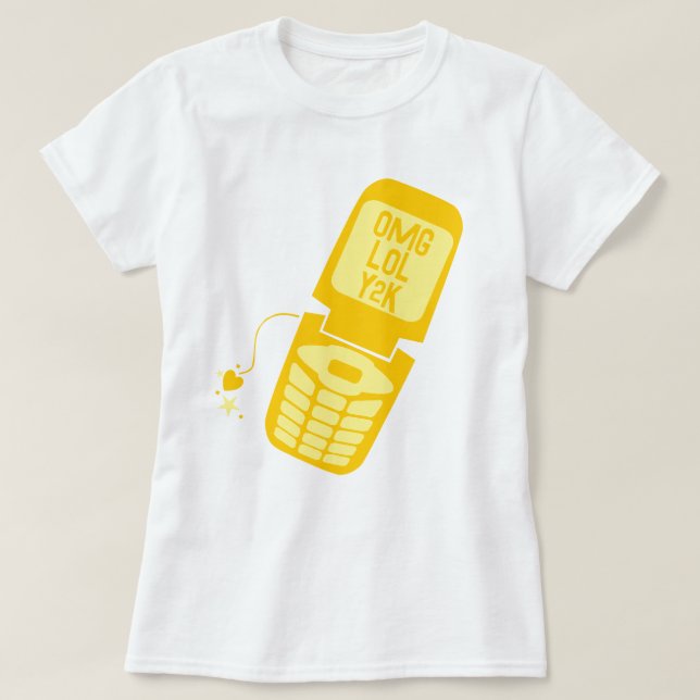 Camiseta Retro Amarillo Flip Phone (Diseño del anverso)