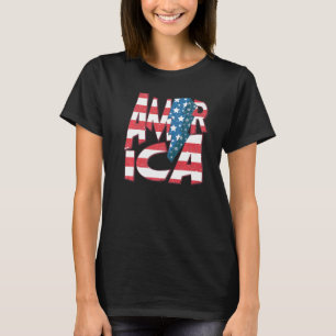 Camiseta Retro America Lightning Bolt Julio 4 Patr Occident