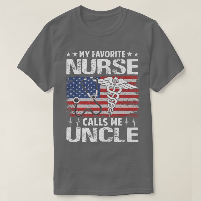 Camiseta Retro American Flag My Favorite Nurse Calls Me Unc (Diseño del anverso)