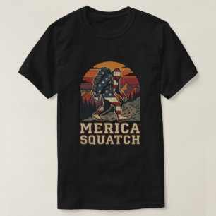 Camiseta Retro Americano Bigfoot Sasquatch Naturaleza