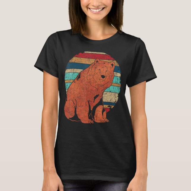 Camiseta Retro Animal Brown Bear Forest Bear (Anverso)