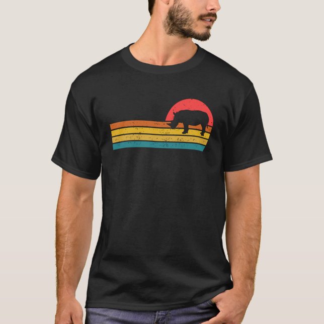 Camiseta Retro animal rinoceronte 80 (Anverso)