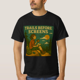 Camiseta retro anti-tecnología de excursión