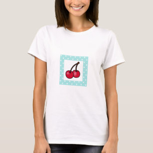 Camiseta Retro Aqua Dots Cherries