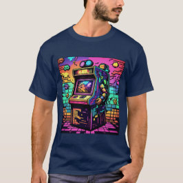 Camiseta Retro Arcade Gamer T-Shirt 80 Neon Aesthetic Px