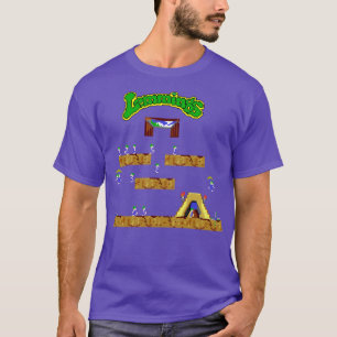 CAMISETA RETRO ARCADE LEMMINGS PIXEL ART ILUSTRACION