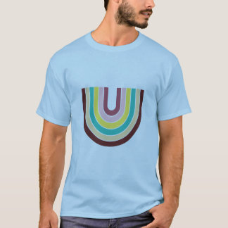 Camiseta Retro Arcoíris U Letra Minimalista Vintag