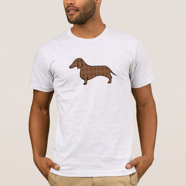Camiseta Retro Argyle Dachshund (Anverso)