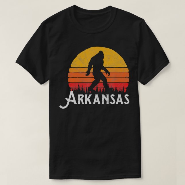 Camiseta Retro Arkansas Silhouette Sun Believe (Diseño del anverso)