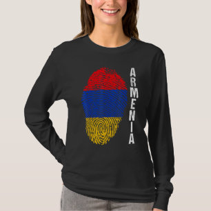 Camiseta Retro Armenia Bandera Hogar huella digital Tee Je