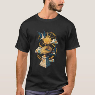 Camiseta Retro Art Déco de Golondrinas Reloj de So