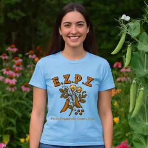 Camiseta Retro Art Nouveau Pea Plant E.Z.P.Z (Fácil Peasy)