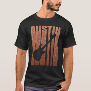 Camiseta Retro Artsy Austin Vintage Music Guitar