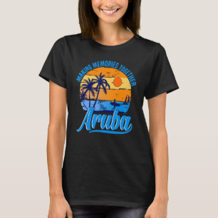 Camiseta Retro Aruba Caribe Palm Tree Beach vacaciones de v