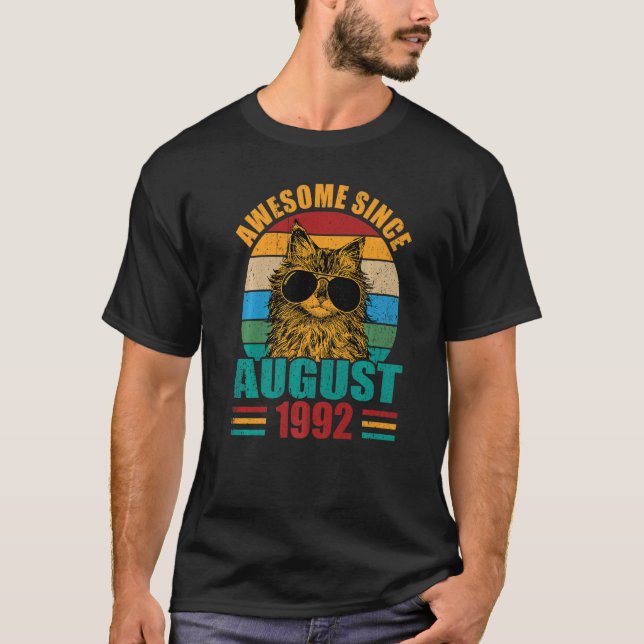 Camiseta Retro asombroso desde agosto de 1992 30º cumpleaño (Anverso)