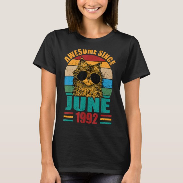 Camiseta Retro asombroso desde junio de 1992 30º cumpleaños (Anverso)