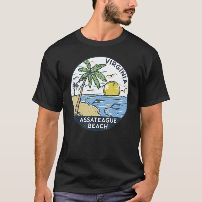 Camiseta Retro Assateague Beach Virginia Beach Summer Vinta (Anverso)