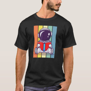 Camiseta Retro Astronaut Book Reader Bookworm Vibes