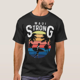 Camiseta Retro Atardecer Surfista de Apoyo a Maui