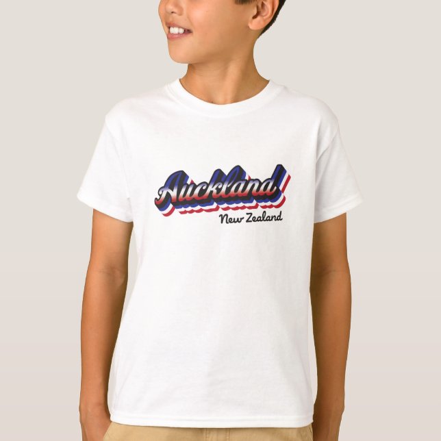 Camiseta Retro Auckland New Zealand Kids T-Shirt (Anverso)
