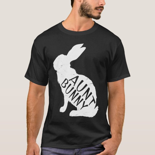 Camiseta Retro Aunt Bunny  Auntie Rabbit Matching Family Ea (Anverso)