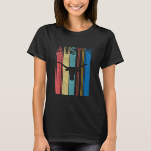 Camiseta Retro Austin Longhorn Silhouette Skull Vintage