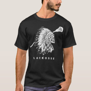 Camiseta Retro Autóctono nativo Vintage Lacrosse Stick Skul
