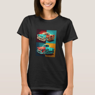 Camiseta Retro Automobile Classic Car Fans Pop Style Vintag