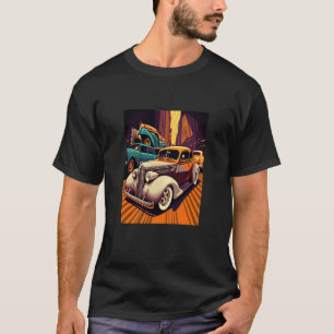 Camiseta Retro Automobile Classic Car Fans Pop Style Vintag